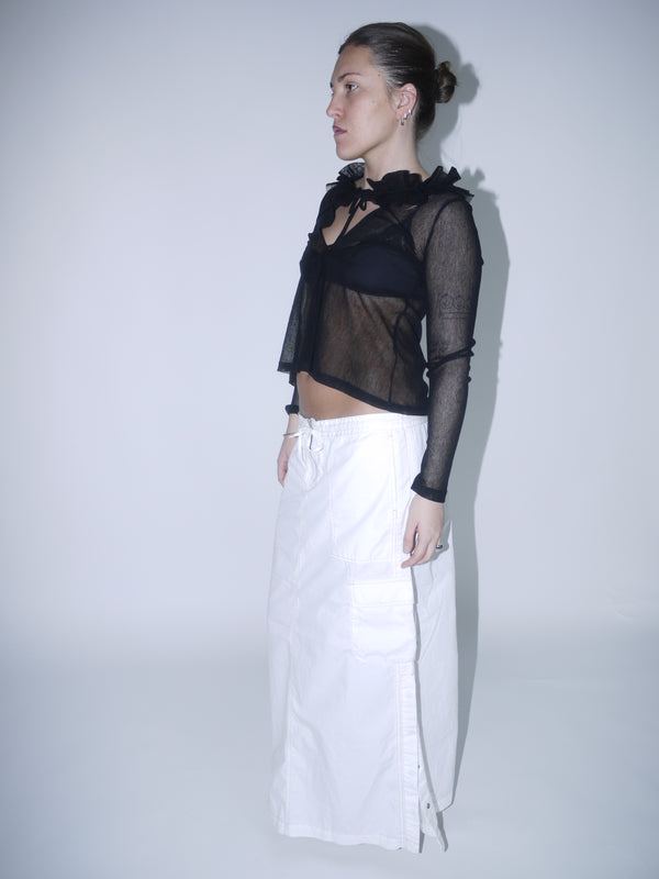 Sheer volant top cop copine
