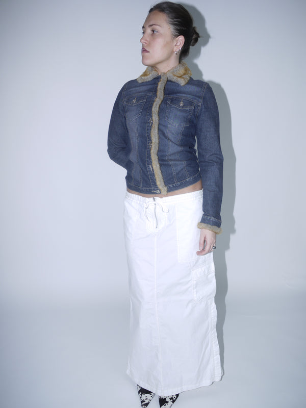 Denim jacket with fur
